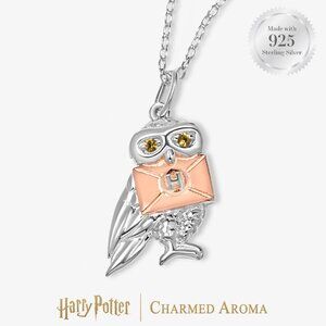 Official Harry Potter Hedwig Owl Necklace - 925 Sterling Silver Charmed Aroma